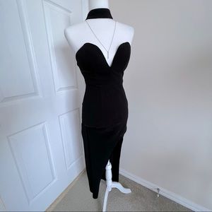 Peppermayo black cut out midi dress size Small
